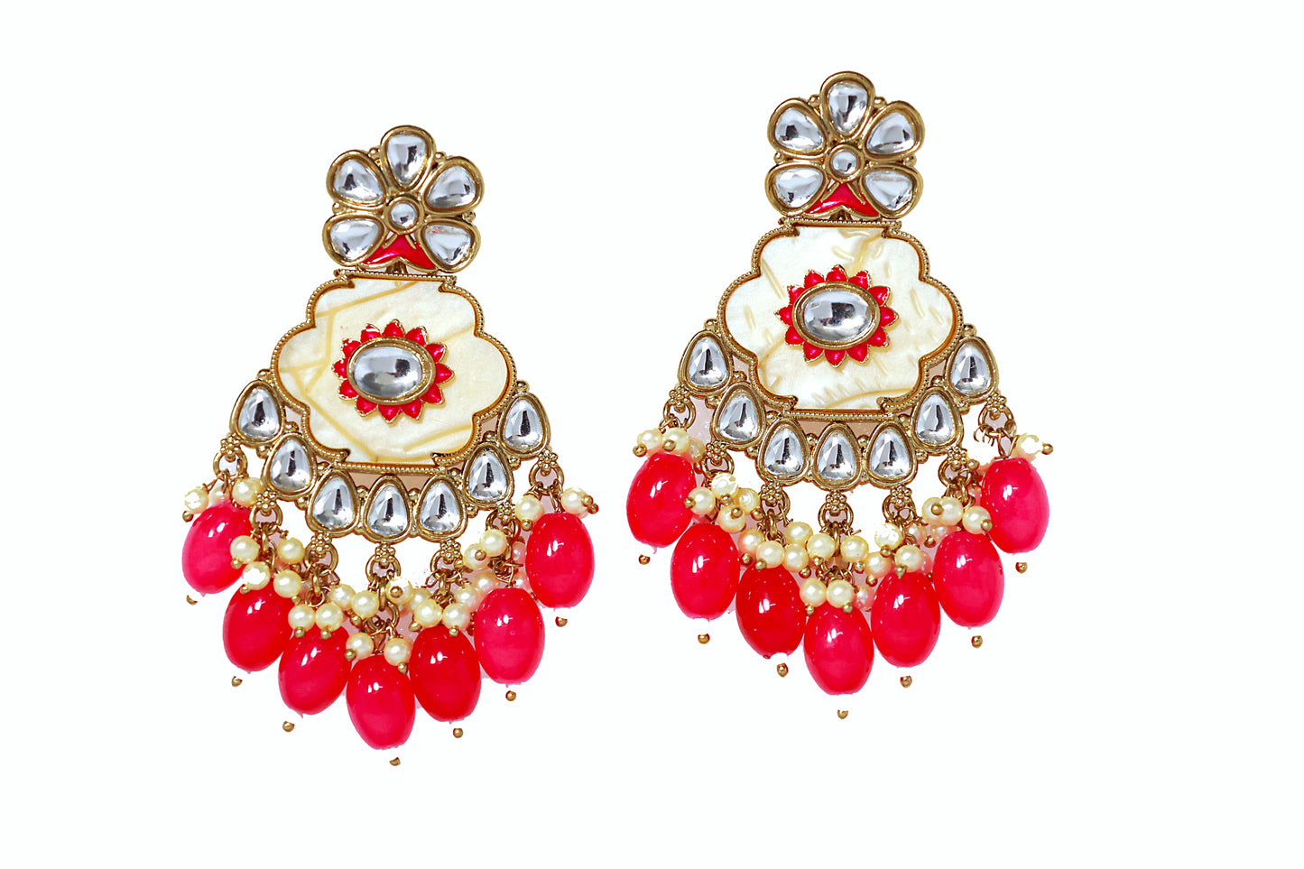 Kundan Beads Earring With Gold Plating