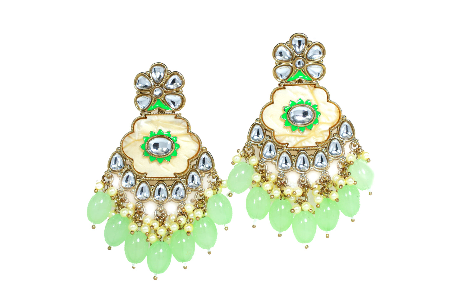 Kundan Beads Earring With Gold Plating