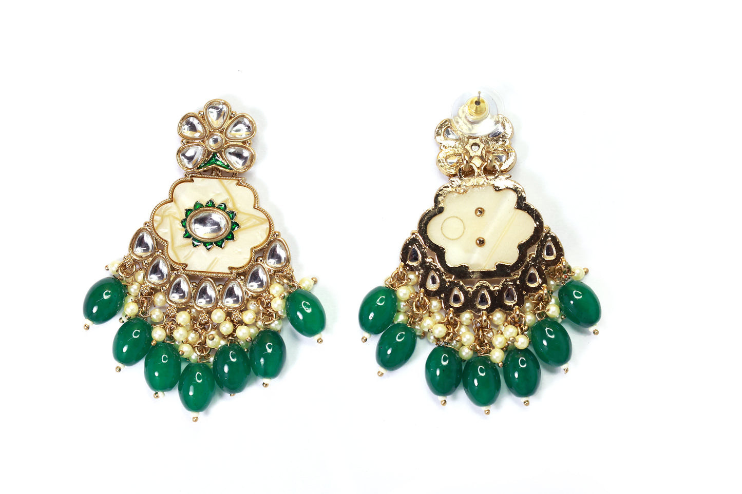 Kundan Beads Earring With Gold Plating