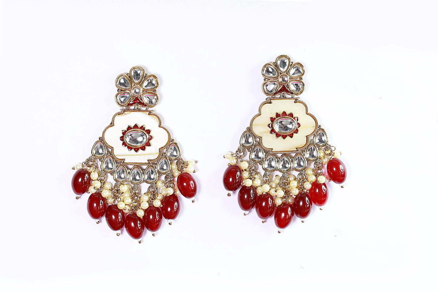 Kundan Beads Earring With Gold Plating