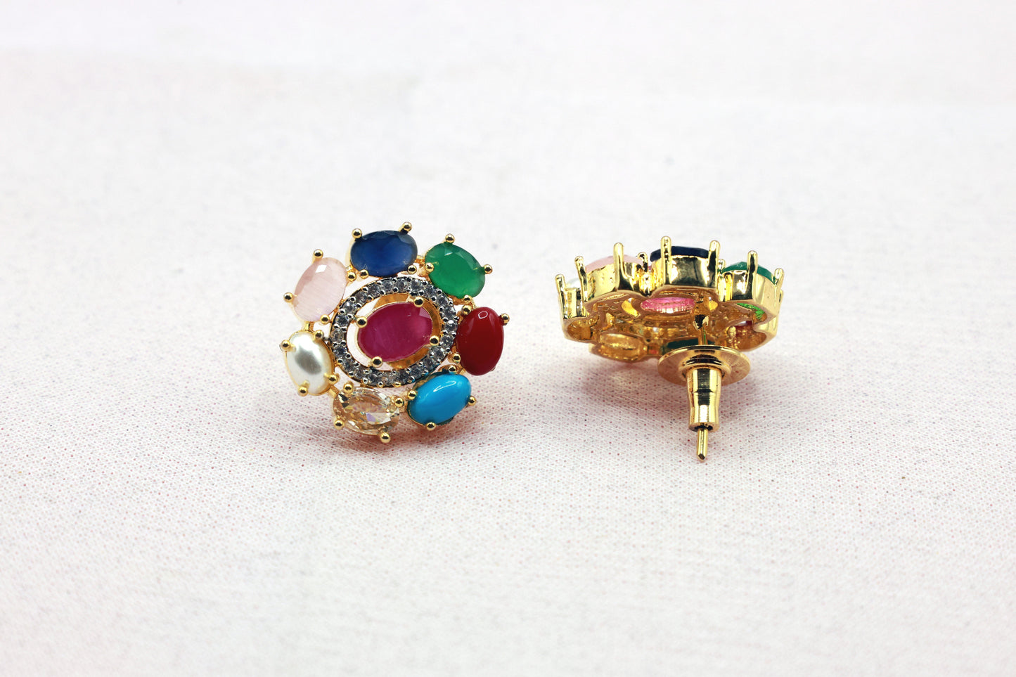 Stunning Navaratna Stone Earring