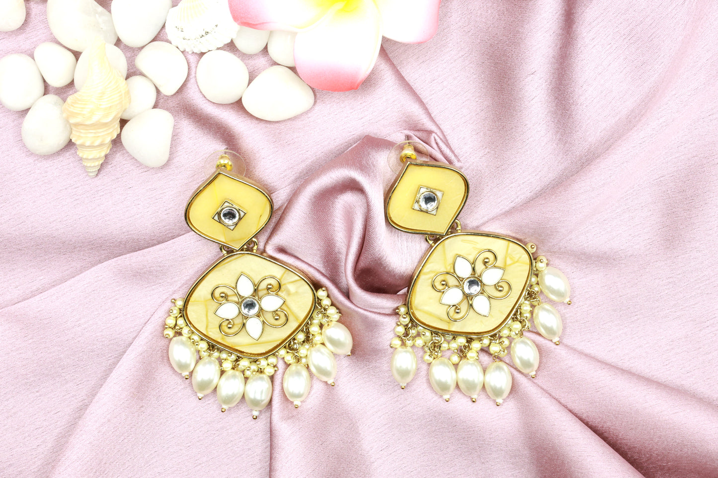 Kundan Beads Earring With Gold Plating