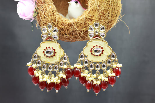 Kundan Beads Earring With Gold Plating
