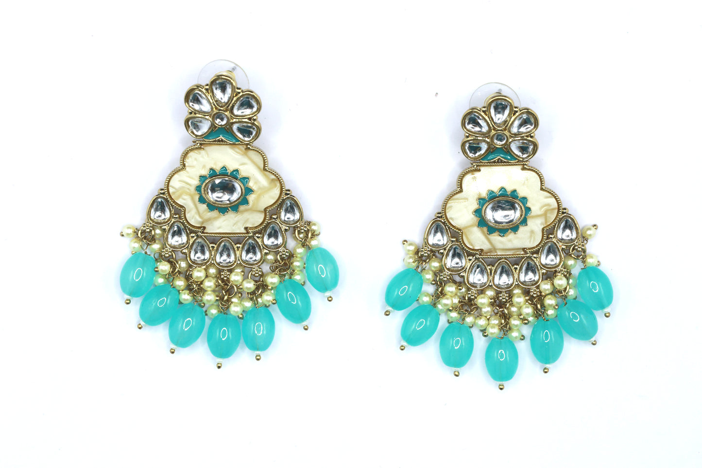 Kundan Beads Earring With Gold Plating