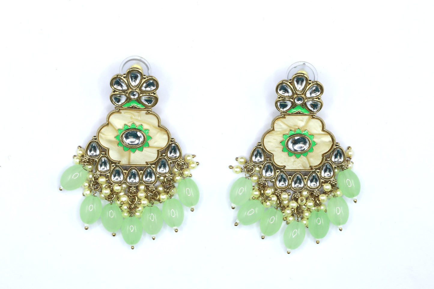 Kundan Beads Earring With Gold Plating