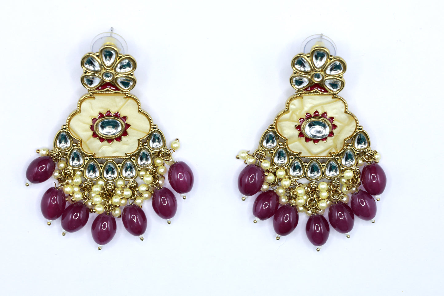 Kundan Beads Earring With Gold Plating