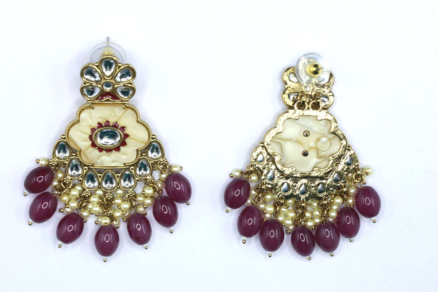 Kundan Beads Earring With Gold Plating