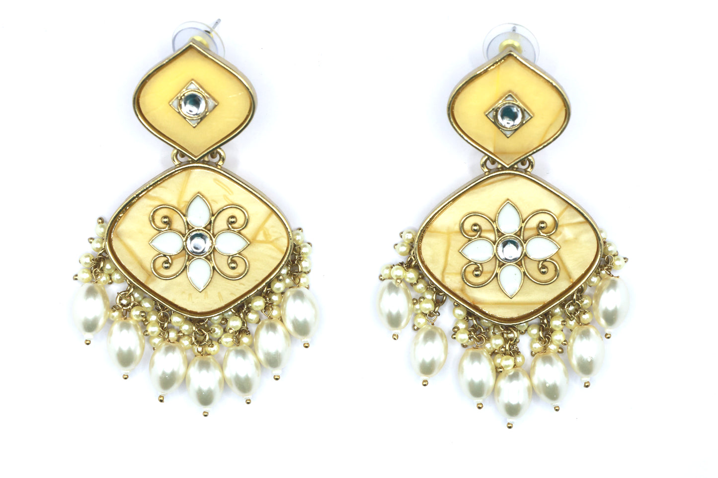 Kundan Beads Earring With Gold Plating