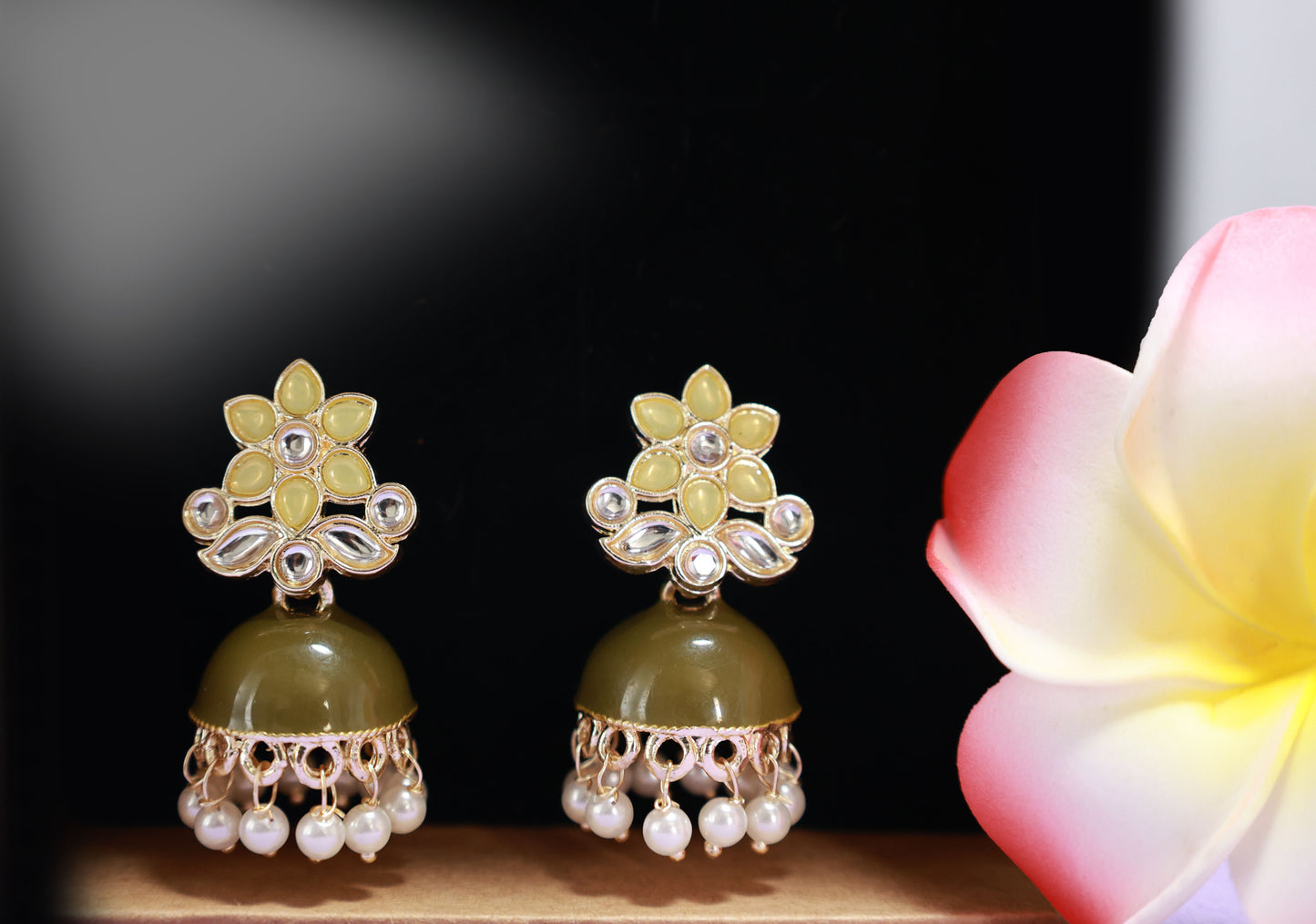 Green Enamel Ethnic Jhumka