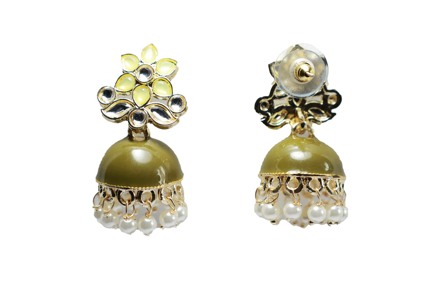 Green Enamel Ethnic Jhumka