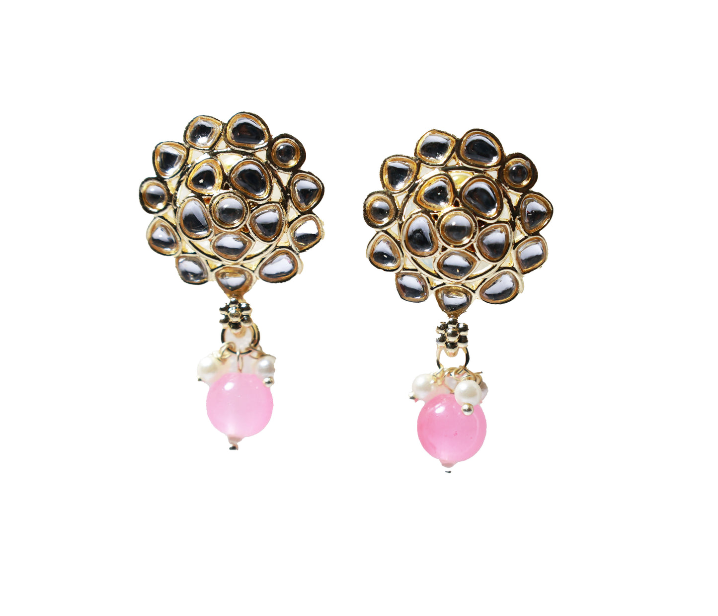 Gold Toned Kundan Studded Drop Earring
