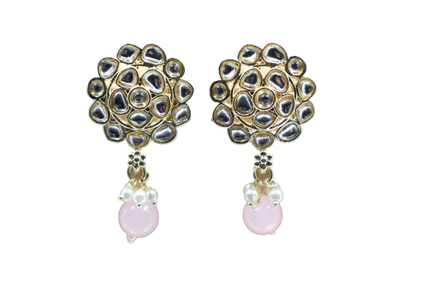 Gold Toned Kundan Studded Drop Earring