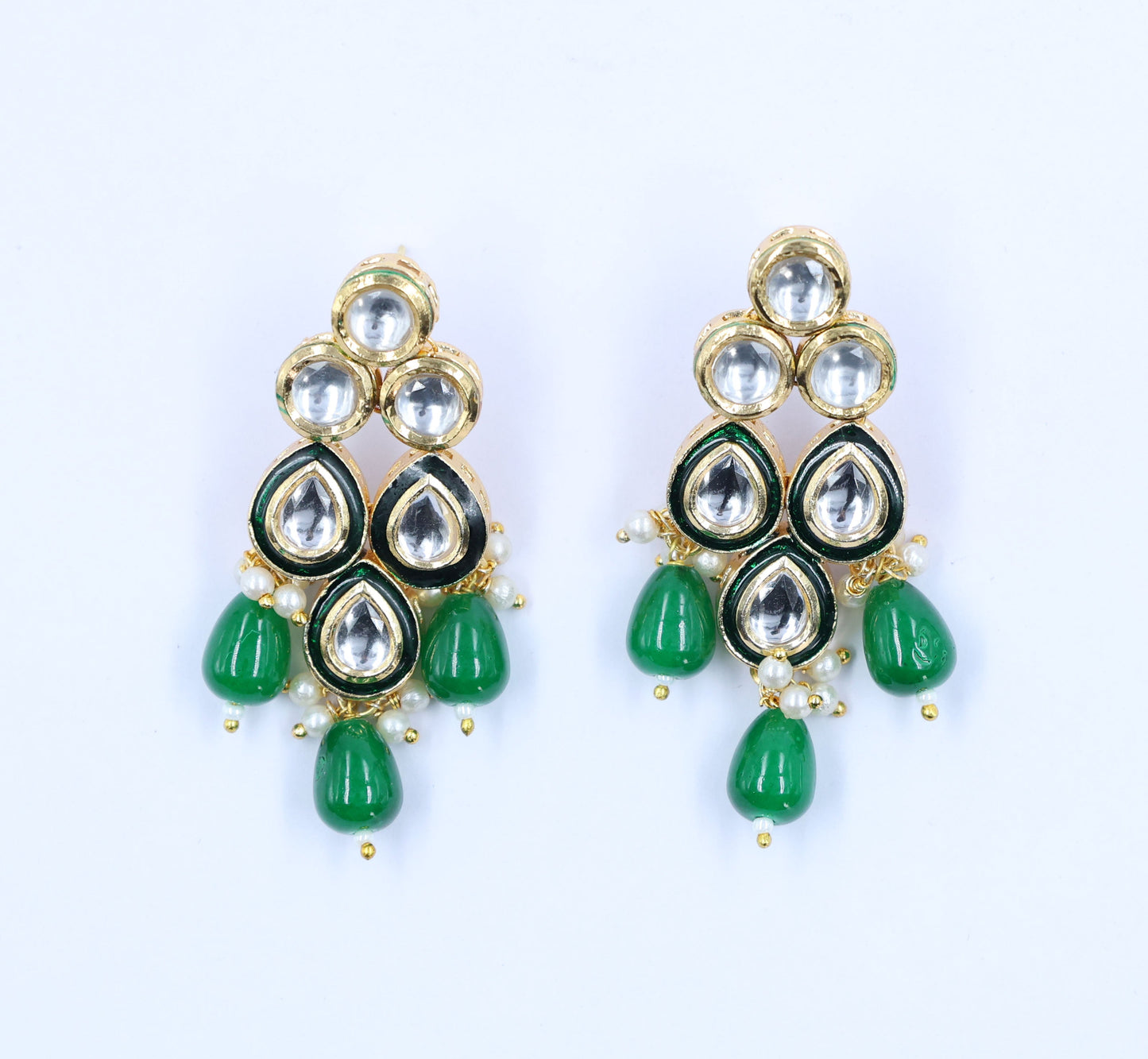 Green Beaded Choker Kundan Set