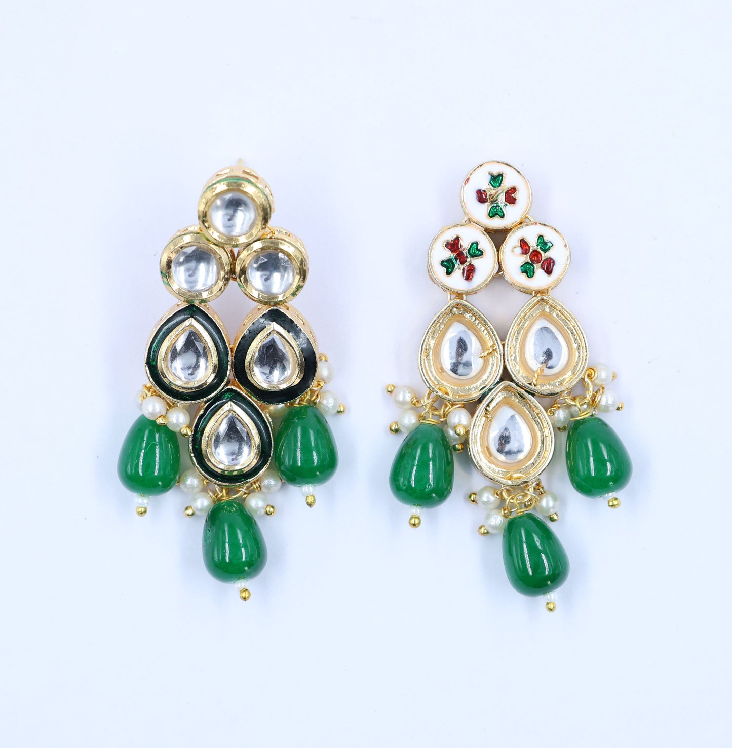 Green Beaded Choker Kundan Set