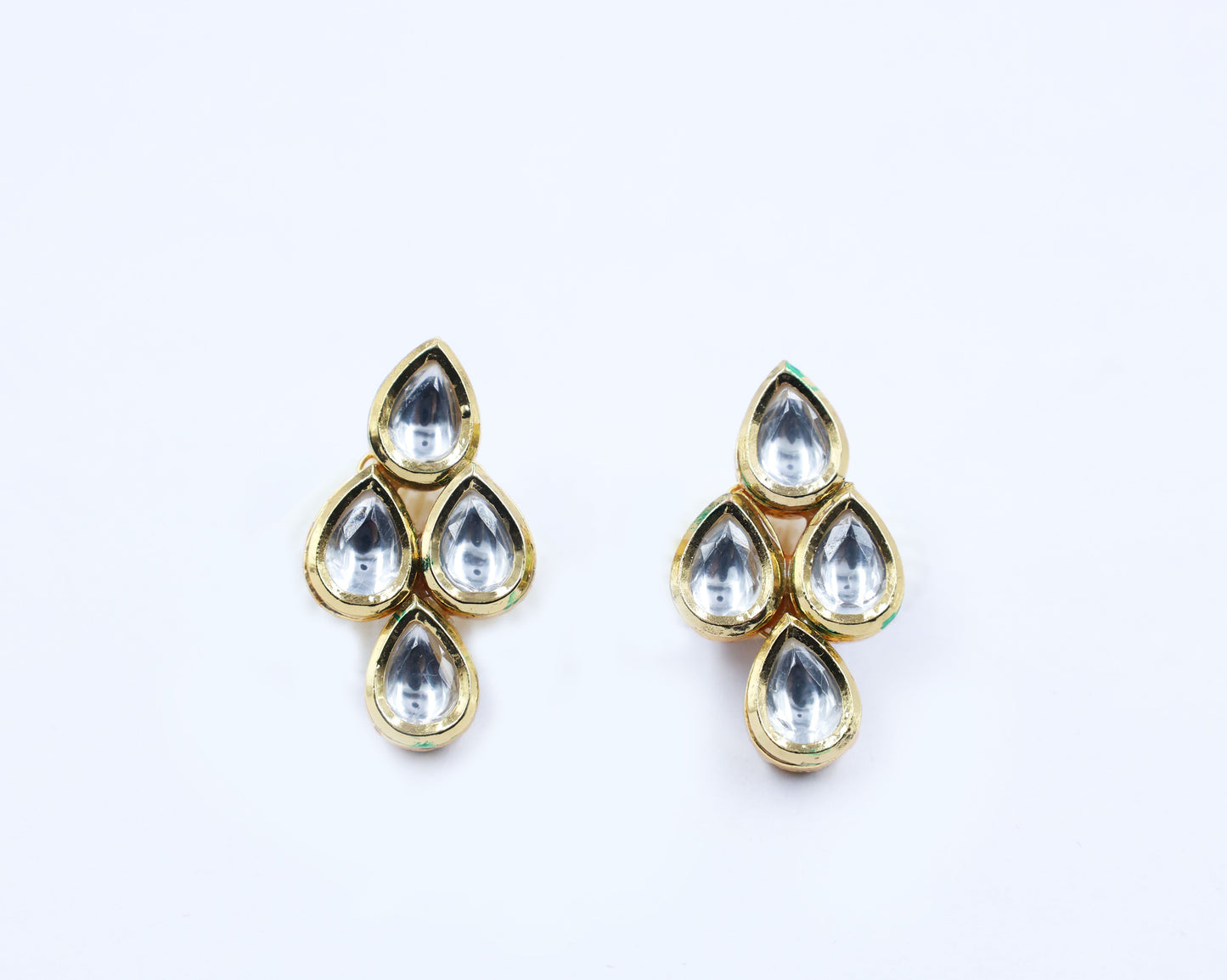 Golden Teardrop Kundan Set