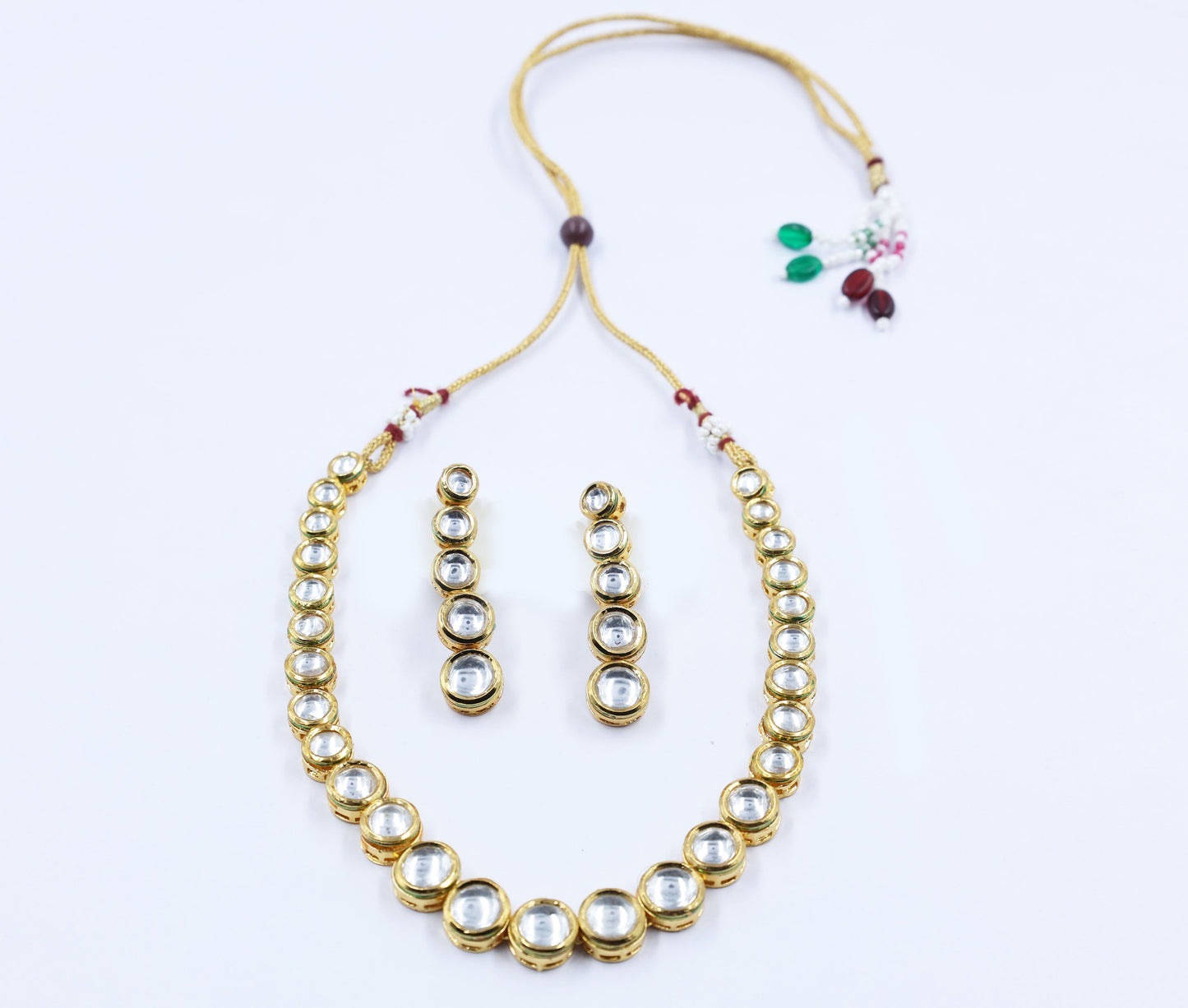 Golden Sphere shaped Kundan Set