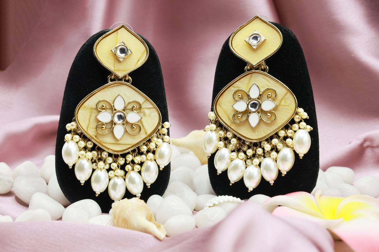 Kundan Beads Earring With Gold Plating