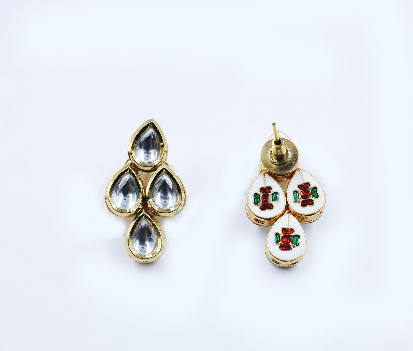 Golden Teardrop Kundan Set